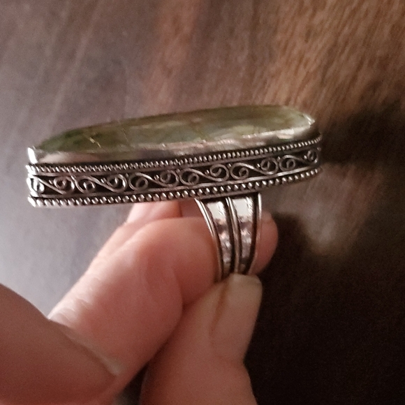 New Oversized Golden Rutile 925 Silver Ring. - Picture 16 of 16